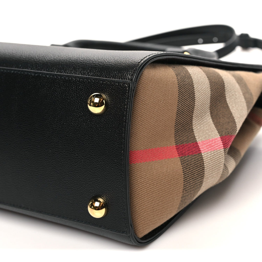 Calfskin Mega Check Small Banwell Tote Black