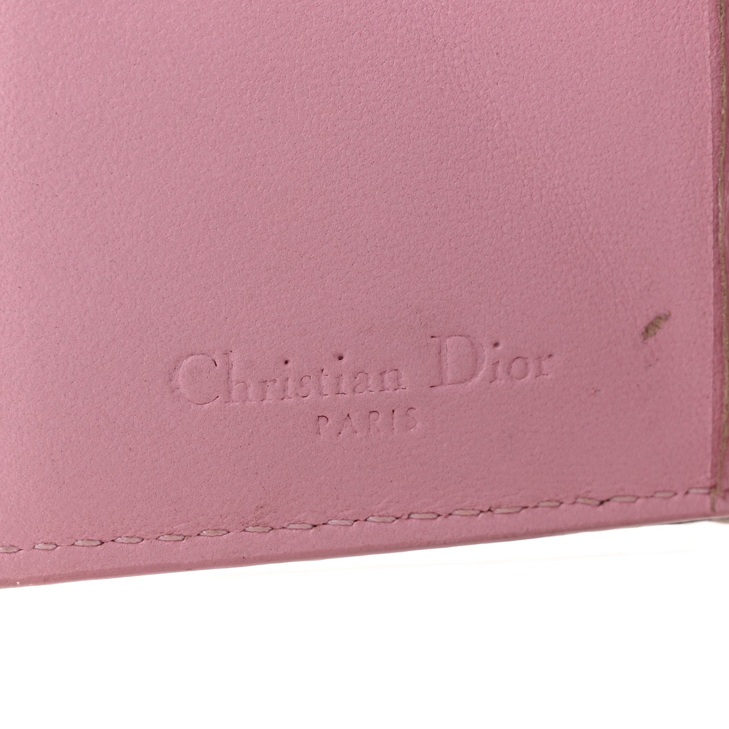 Lambskin Cannage Bi-Color Small Lady Dior Flap  Holder Black Pink