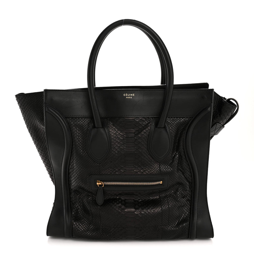 Snakeskin Large Luggage Black