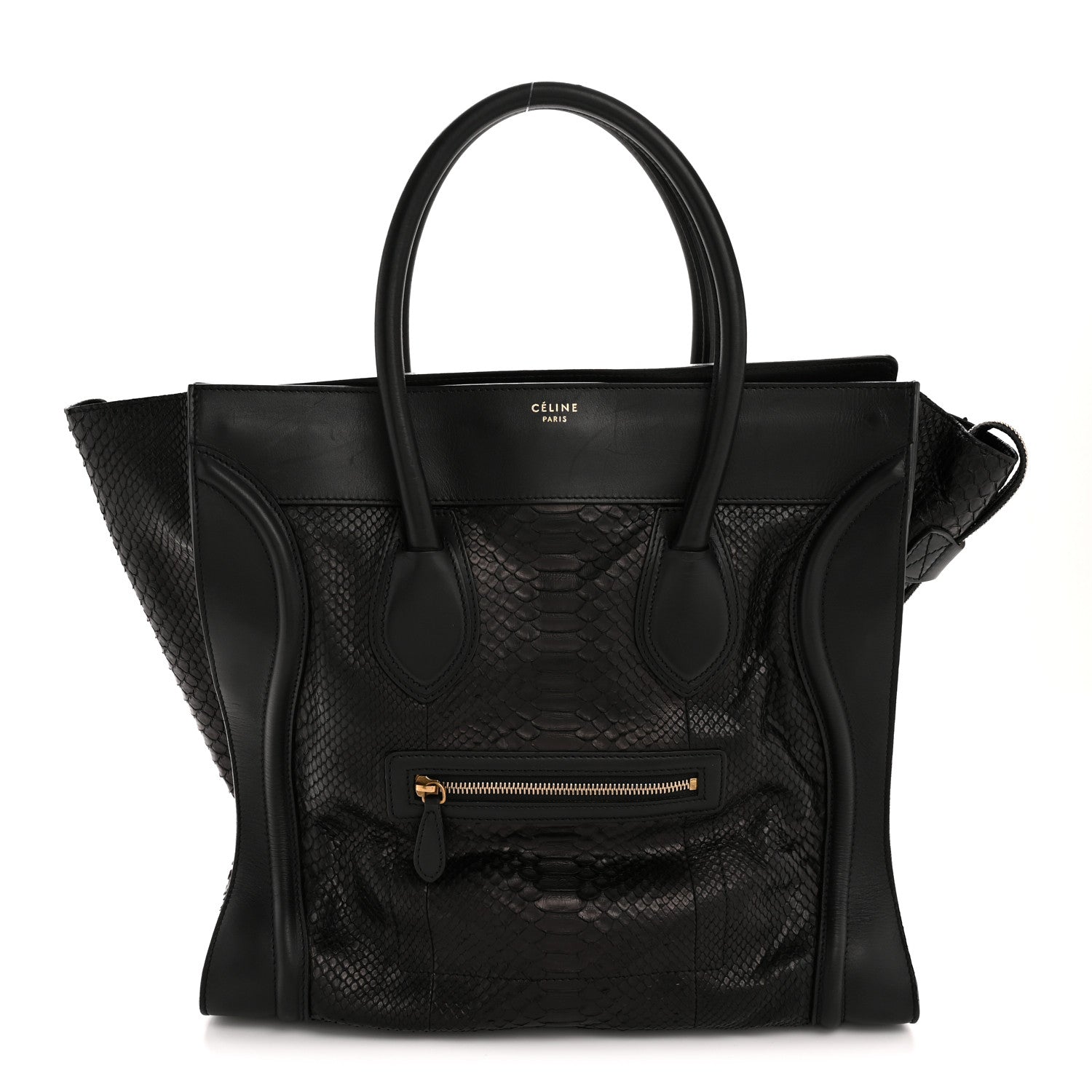 Snakeskin Large Luggage Black