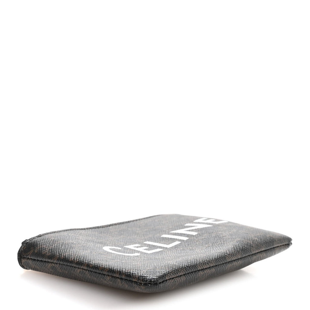 Triomphe Canvas Logo Coin and  Pouch With Hook Black