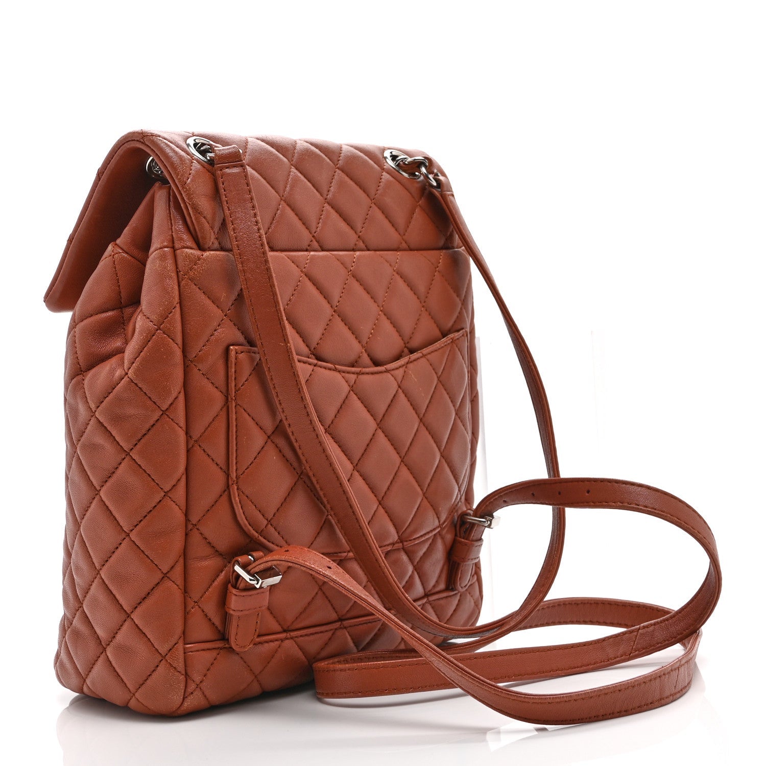 Lambskin Quilted Small Urban Spirit Backpack Brown