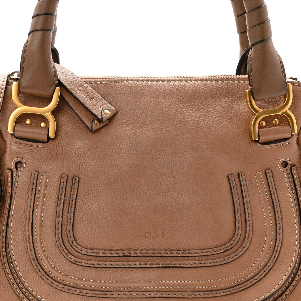 Calfskin Small Marcie Satchel Nut