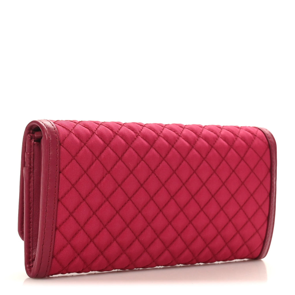 Tessuto Nylon Quilted Continental Flap Wallet Ibisco