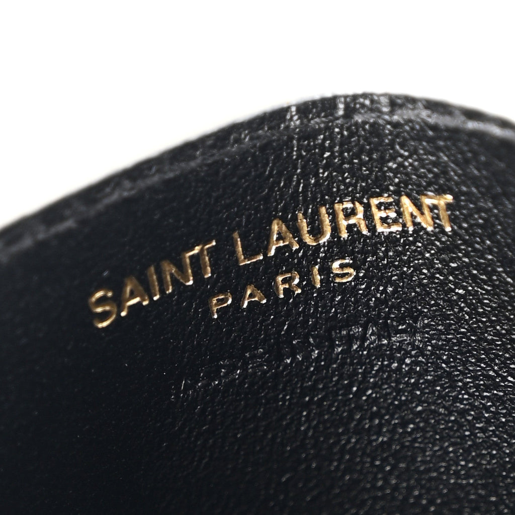 Calfskin Crocodile Embossed Monogram Credit  Case Crema Soft