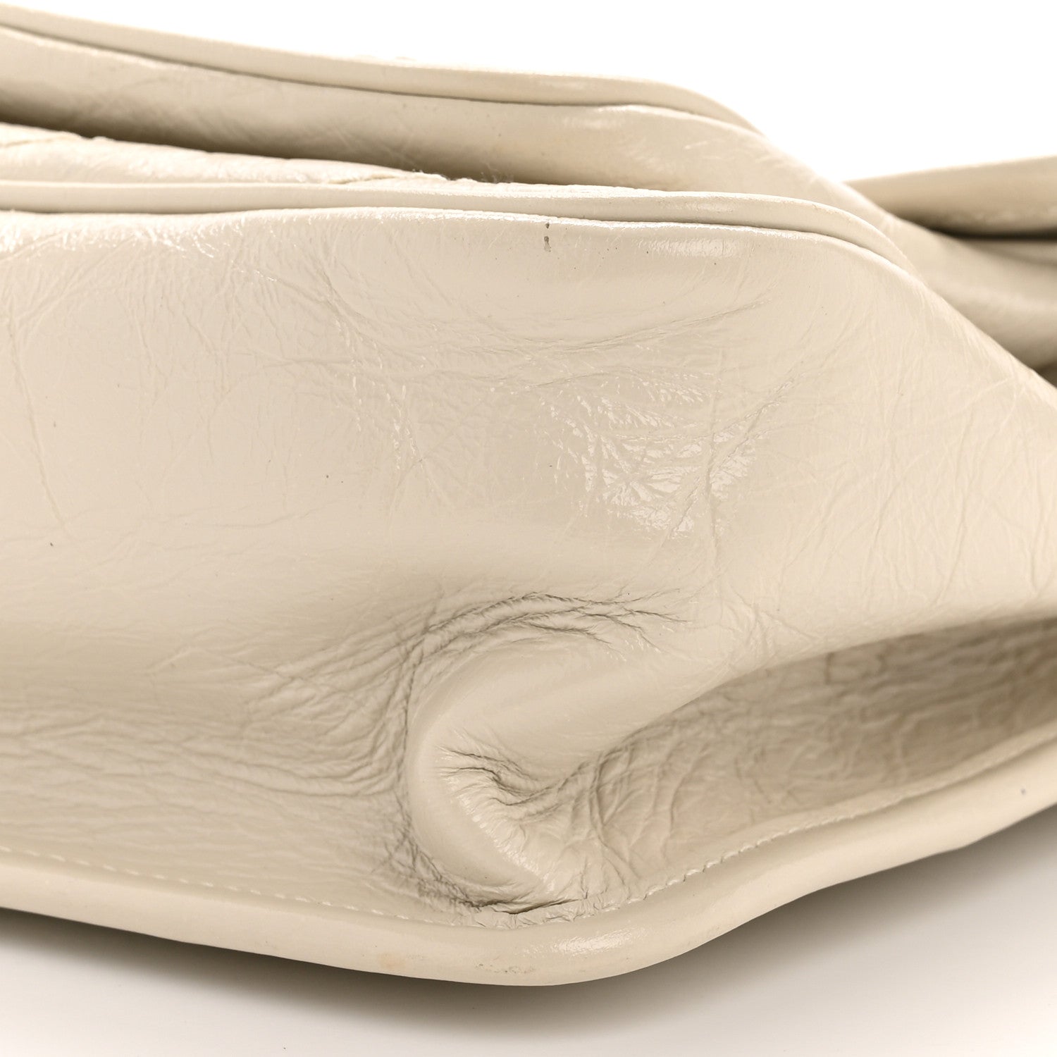 Crinkled Calfskin Matelasse Monogram Medium Niki Chain Satchel Crema Soft