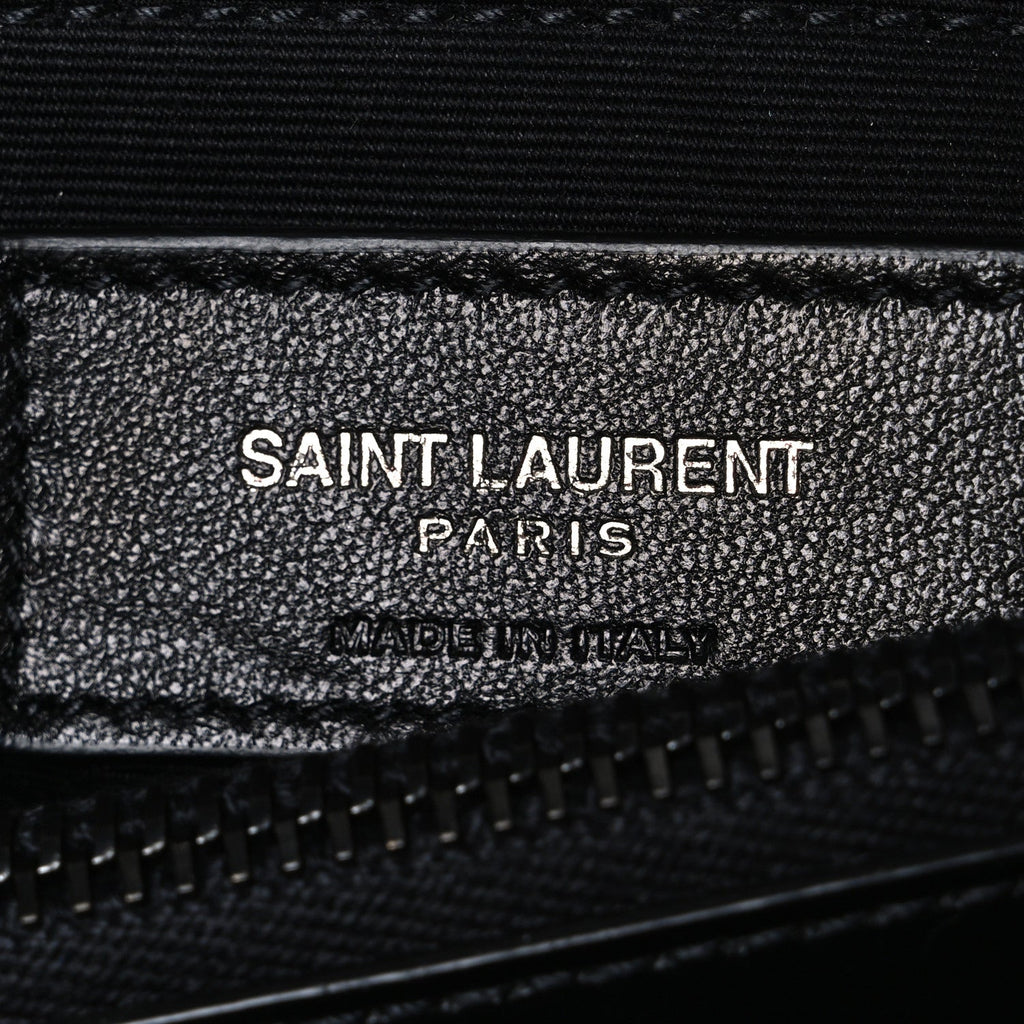 Calfskin Y Quilted Monogram Monochrome Medium Loulou Chain Satchel Black