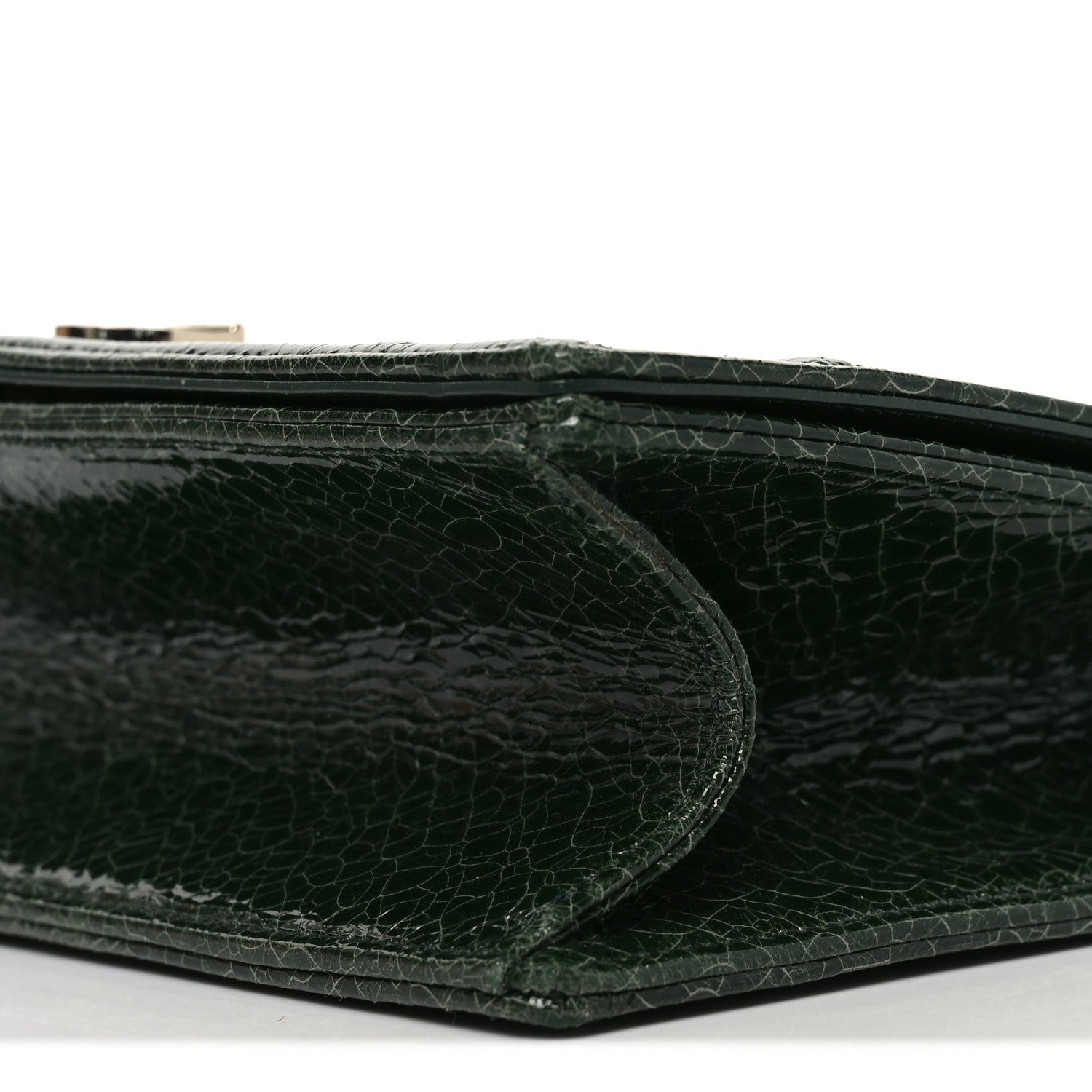 Ceramic Effect Deerskin Large Diorama Flap Bag Malachite Green