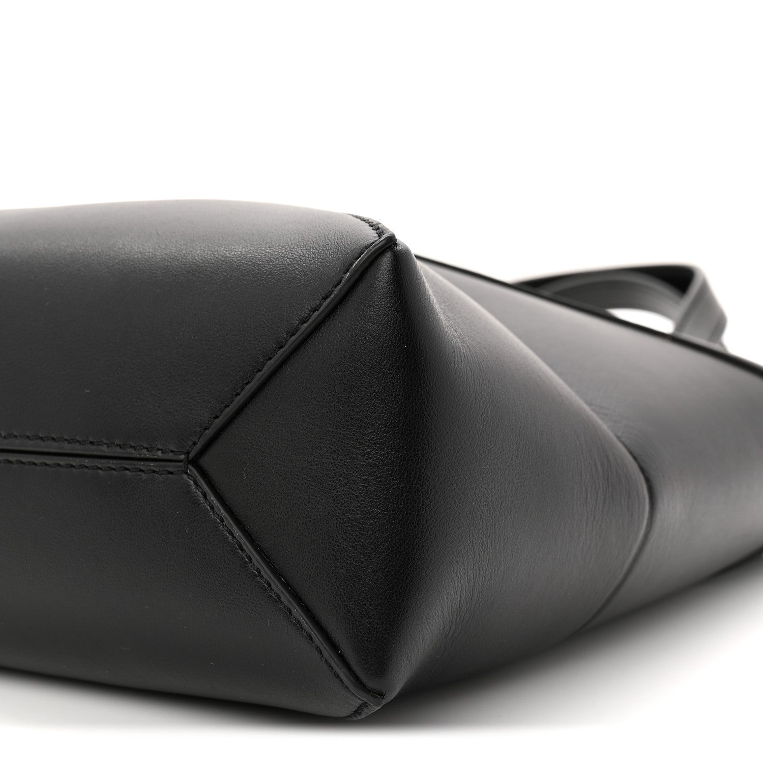 Shiny Calfskin Mini Puzzle Fold Tote Black