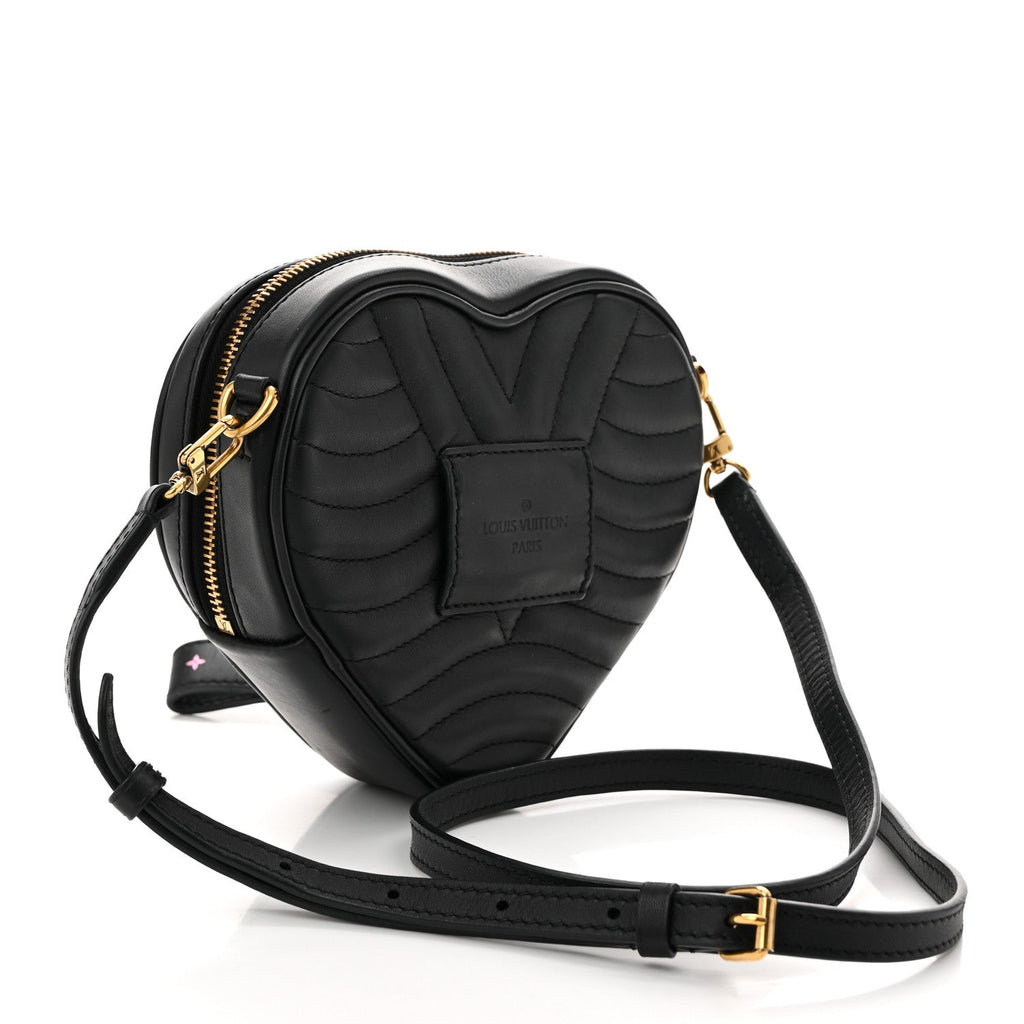 Calfskin New Wave Heart Bag Black
