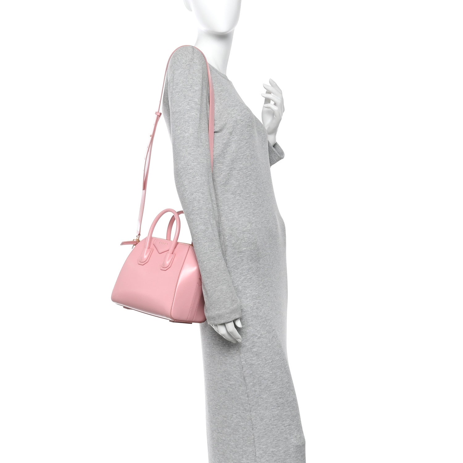 Shiny Lord Calfskin Mini Antigona Flamingo