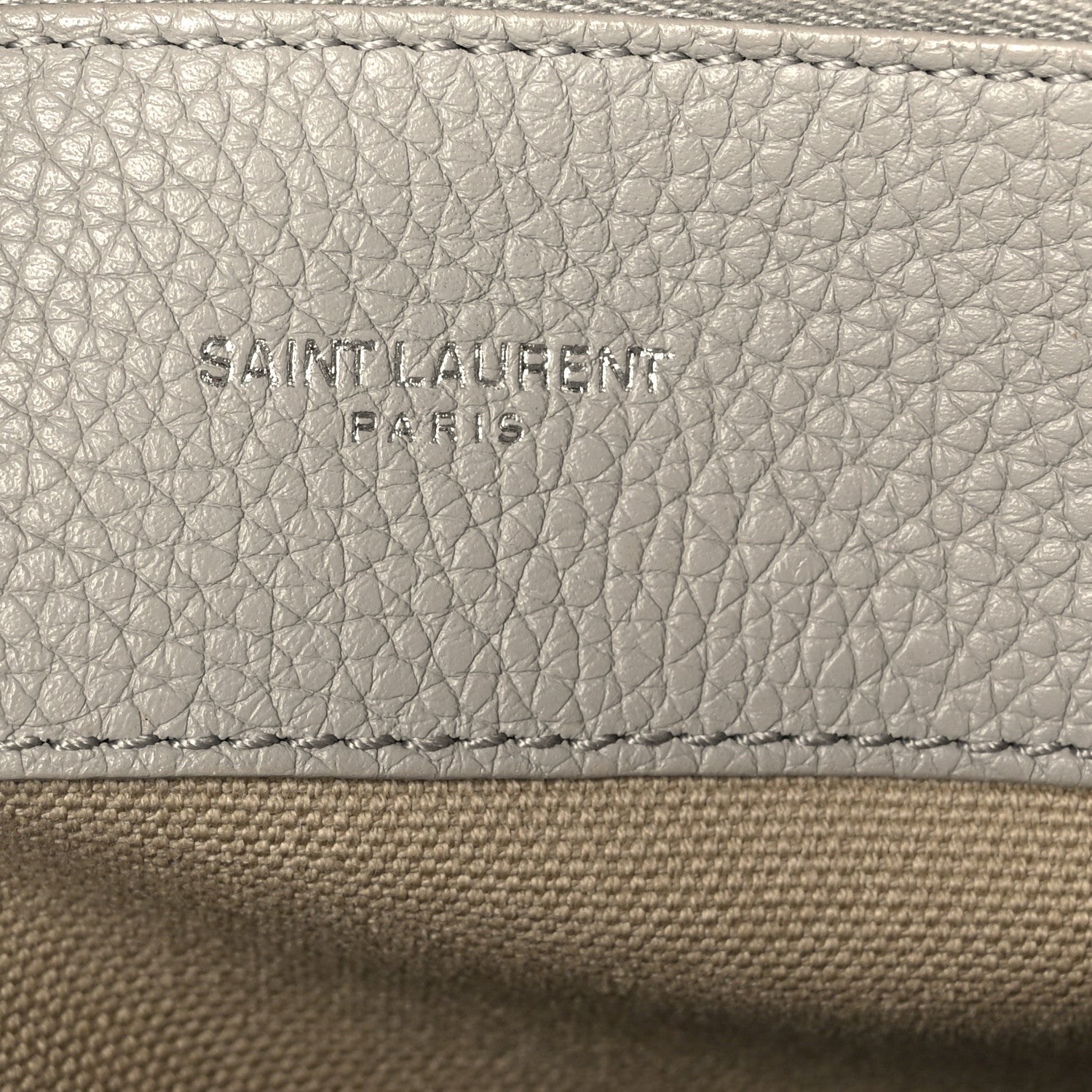 Grained Calfskin Small Supple Sac De Jour Grey