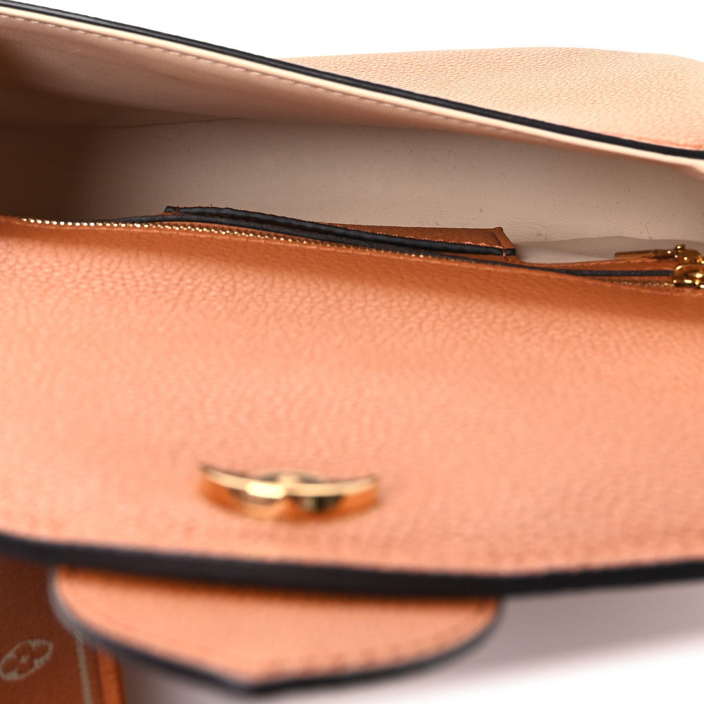 Grained Calfskin LV Pont 9 Soft MM Golden Siena
