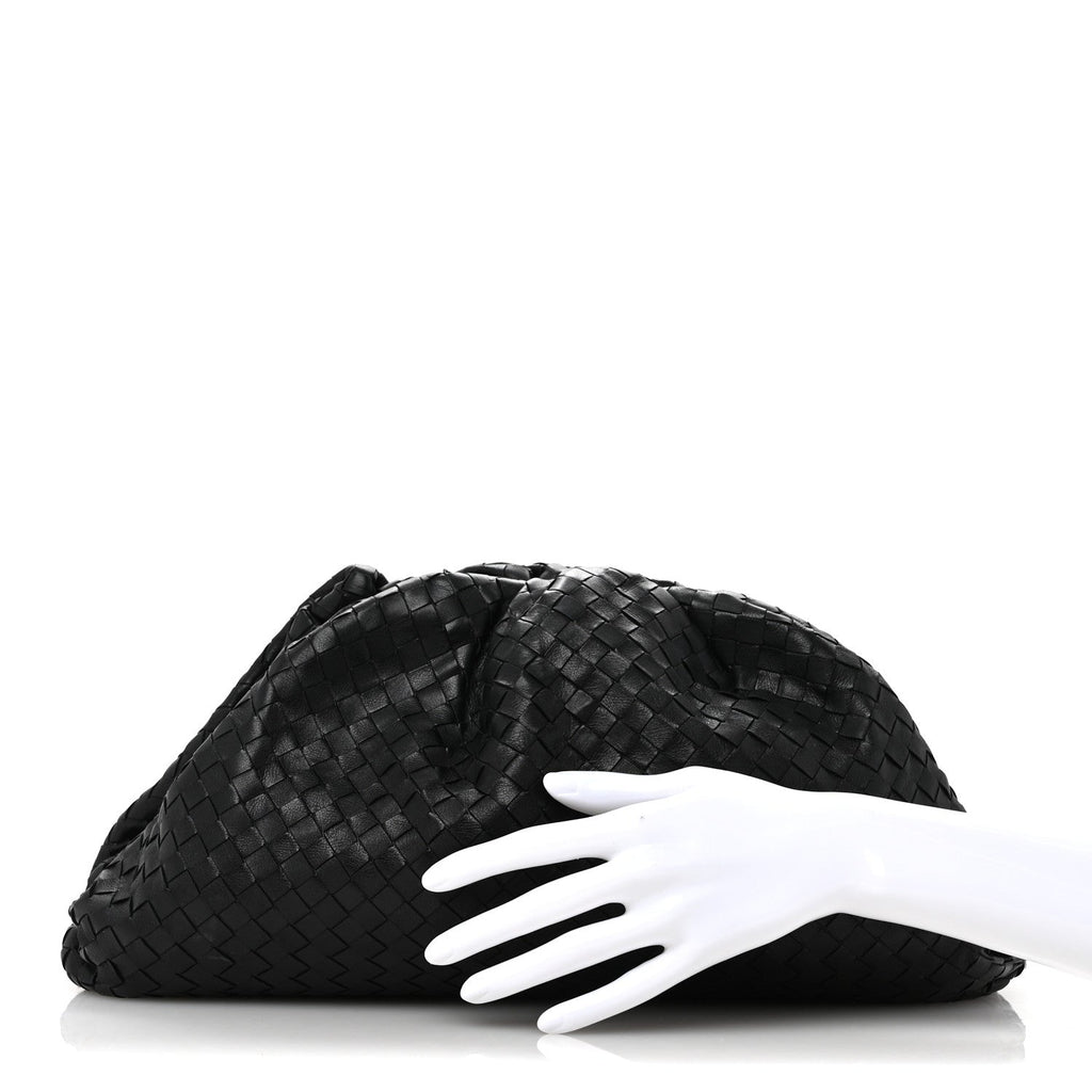Nappa Maxi Intreccio The Pouch Oversized Clutch Black