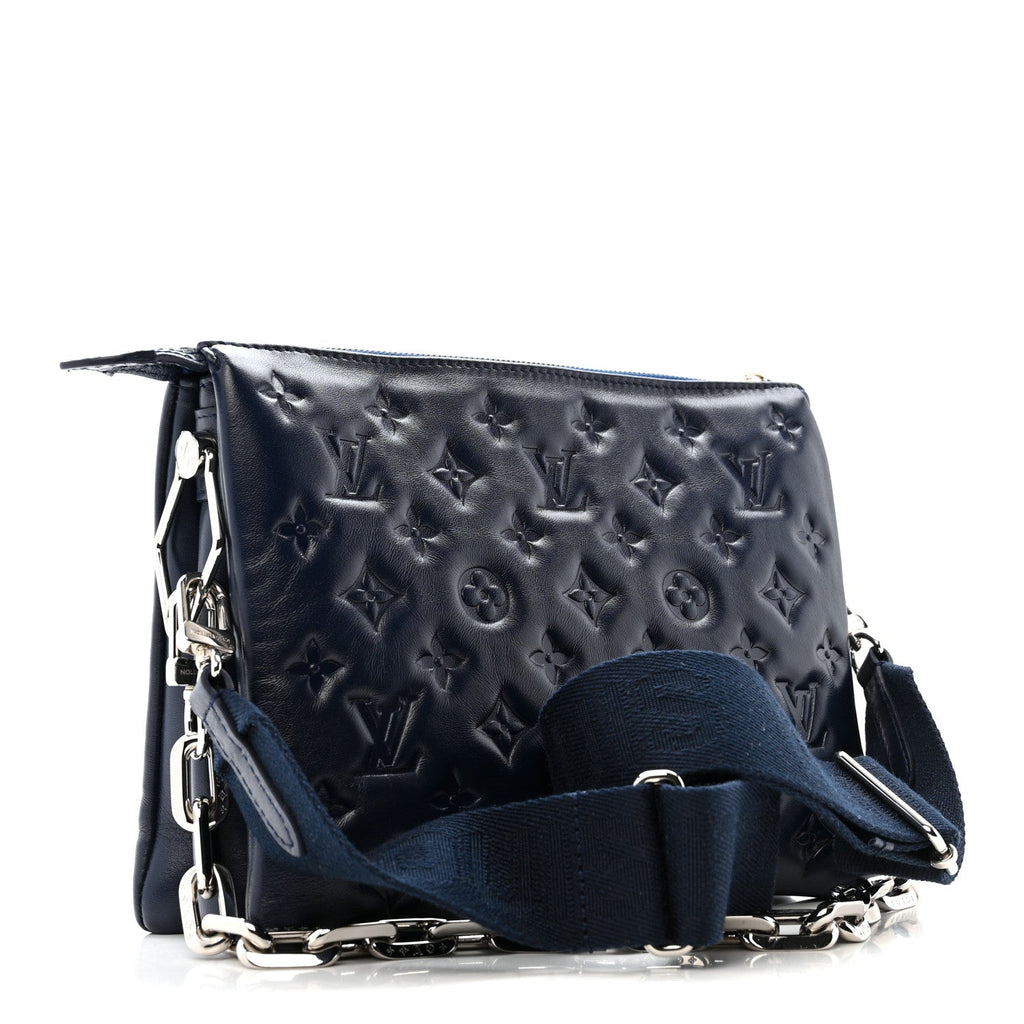 Lambskin Embossed Monogram Coussin PM Navy