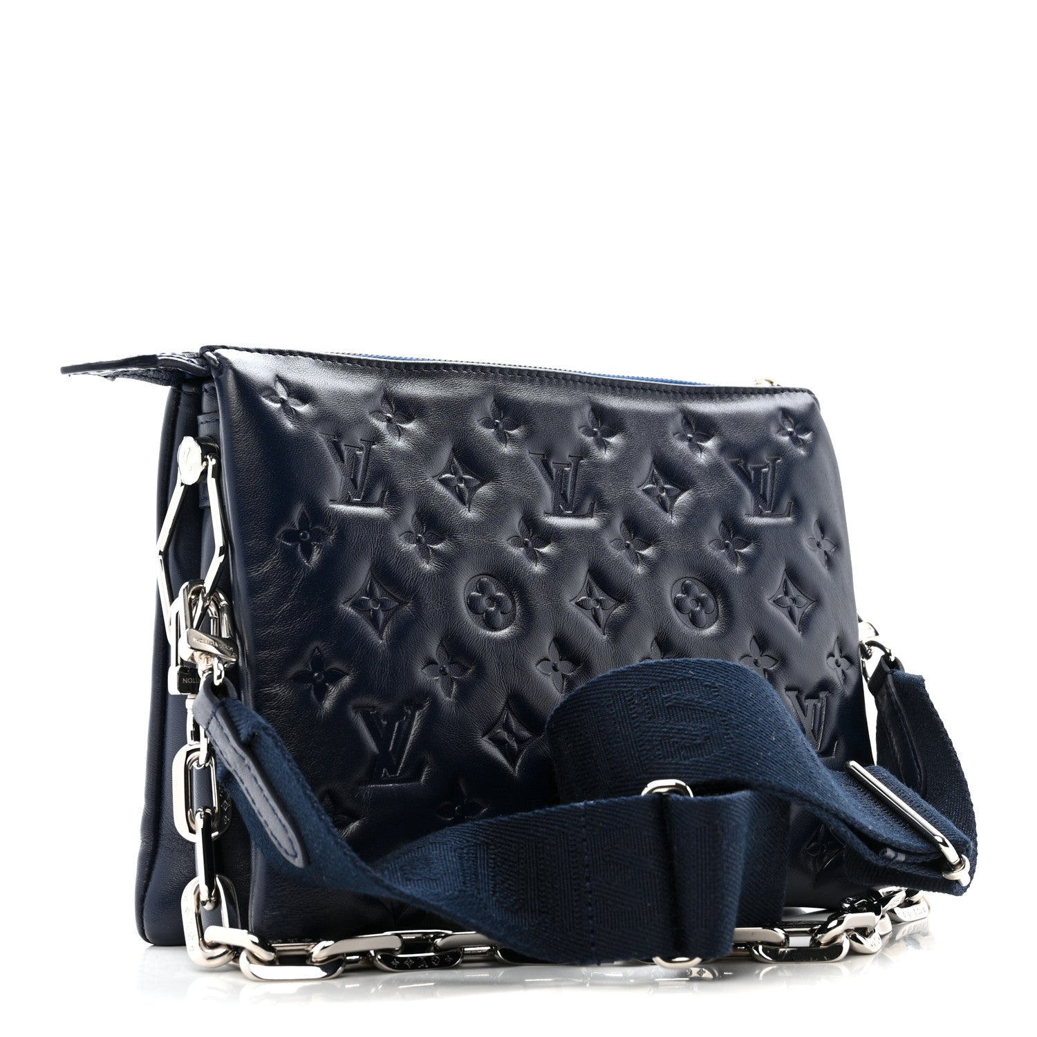 Lambskin Embossed Monogram Coussin PM Navy