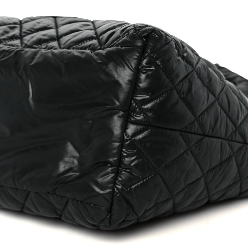 Nylon Quilted Small Coco Cocoon Tote Black