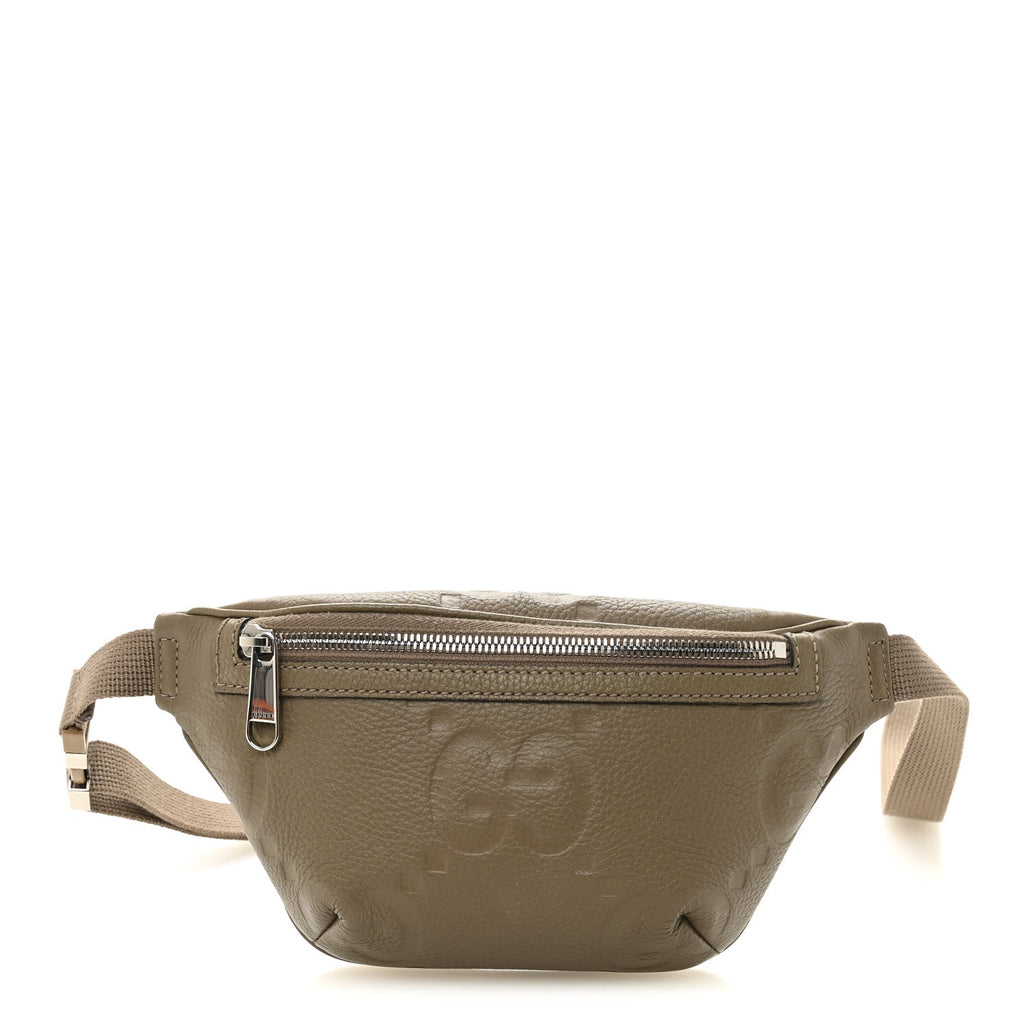 Piuma Calfskin Jumbo GG Embossed Small Belt Bag Good Taupe