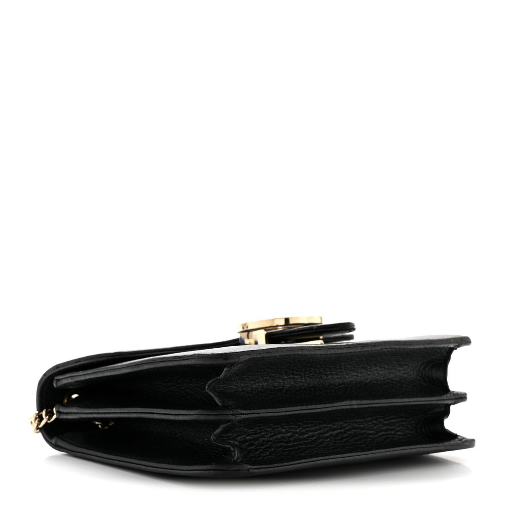 Dollar Calfskin Small Interlocking G Shoulder Bag Black