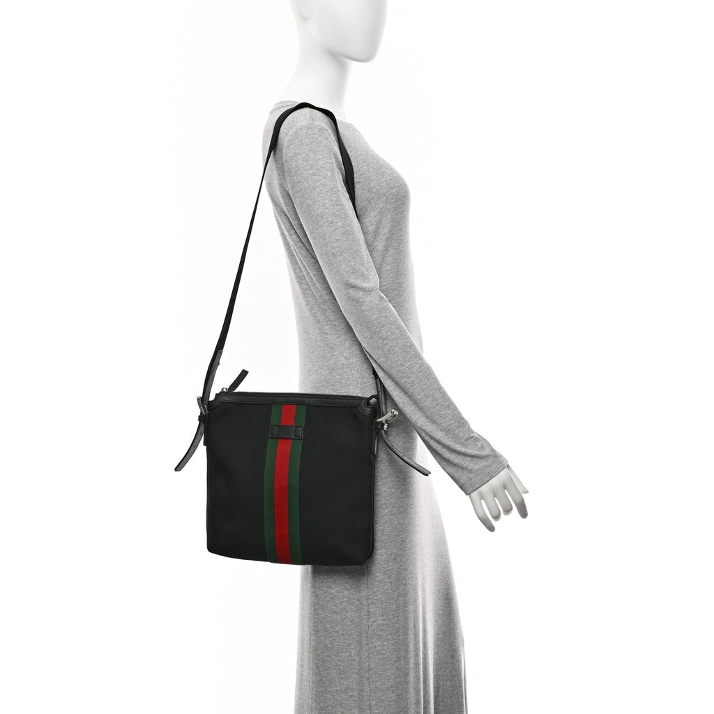 Techno Canvas Web Messenger Bag Black