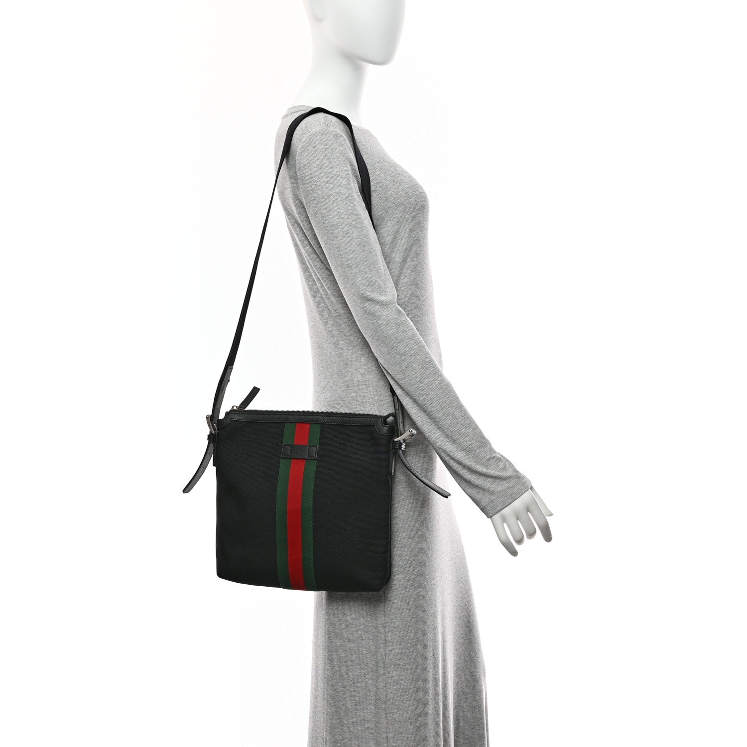 Techno Canvas Web Messenger Bag Black