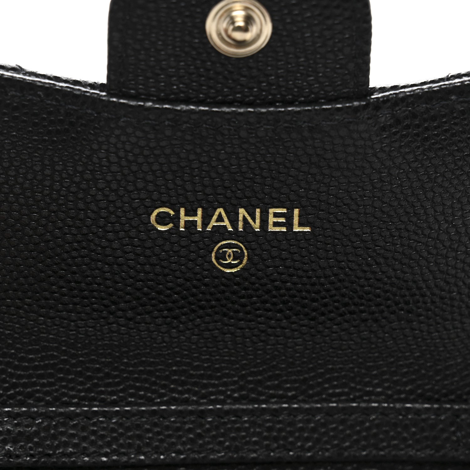 Caviar Quilted Flap  Holder On Chain Black