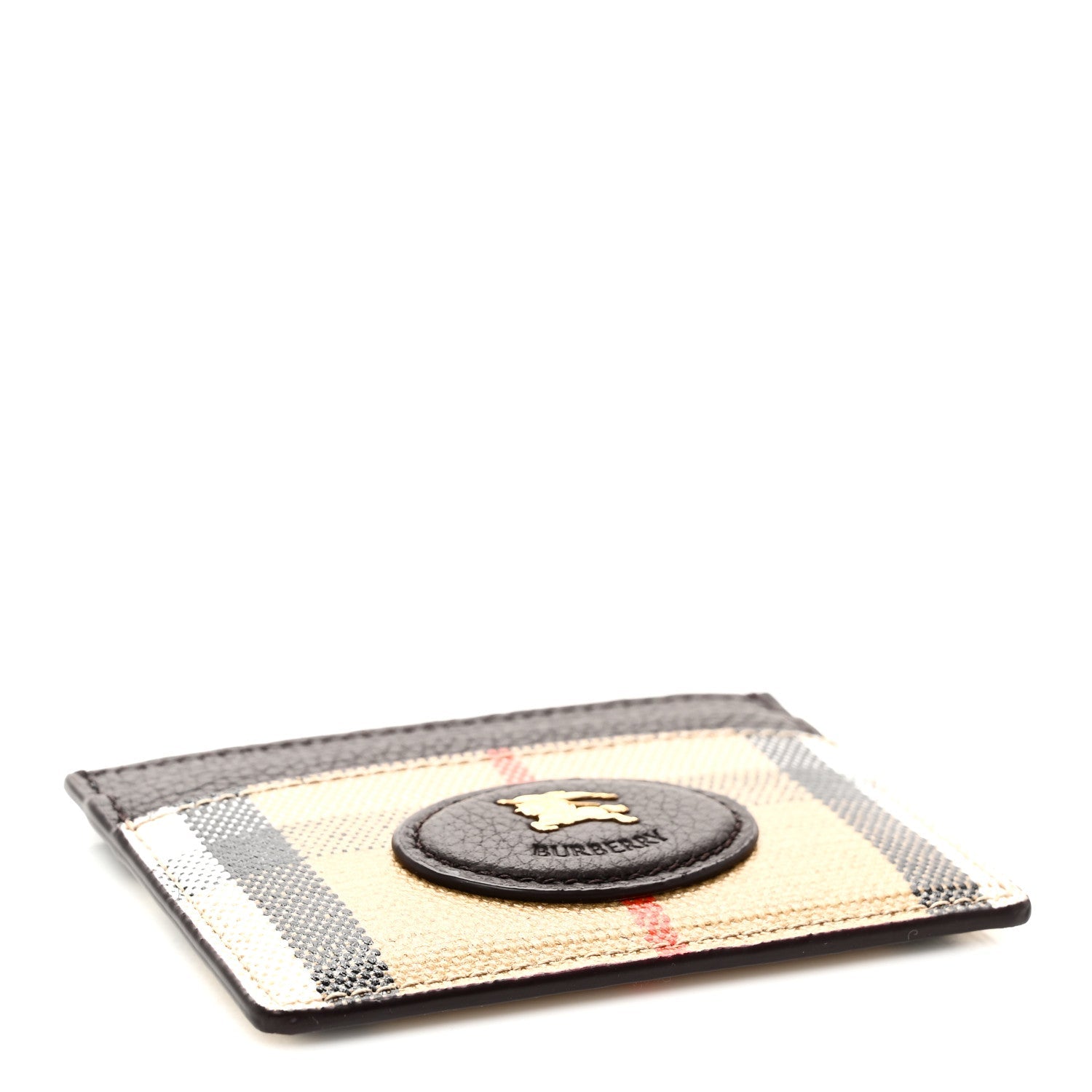 Grained Calfskin Jacquard Woven Vintage Check Highlands  Case Sand