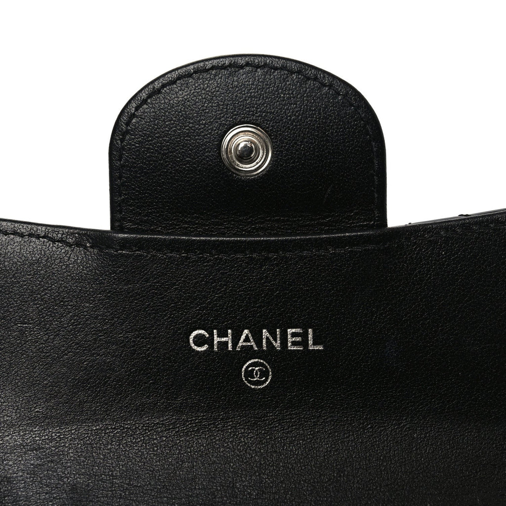 Patent Quilted Reissue Flap  Holder Wallet So Black