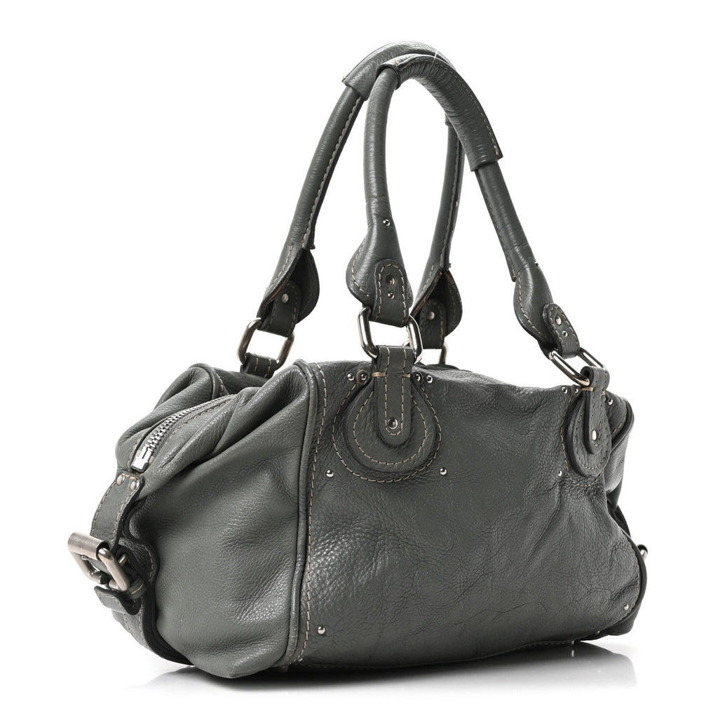Calfskin Paddington Front Pocket Tote Gris Vert