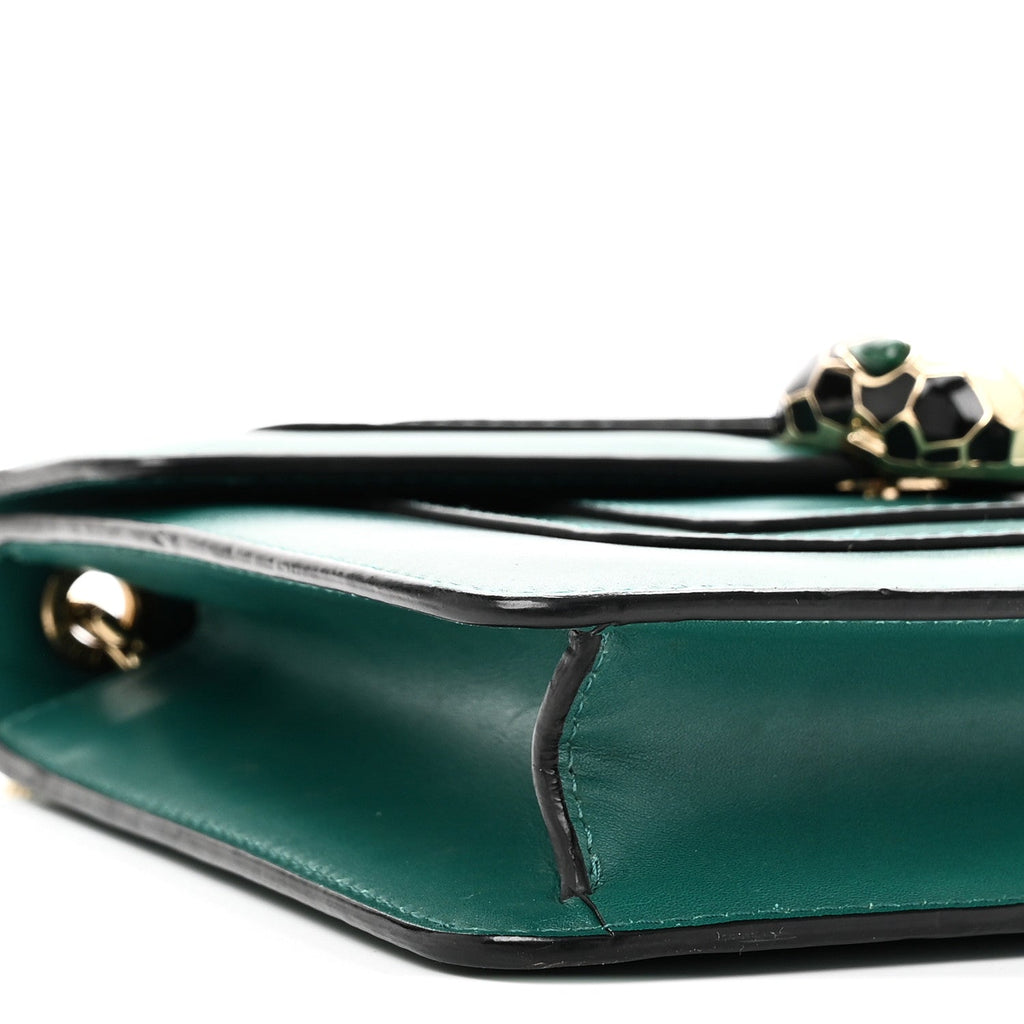 Calfskin Small Serpenti Forever Snake Strap Crossbody Bag Emerald Green