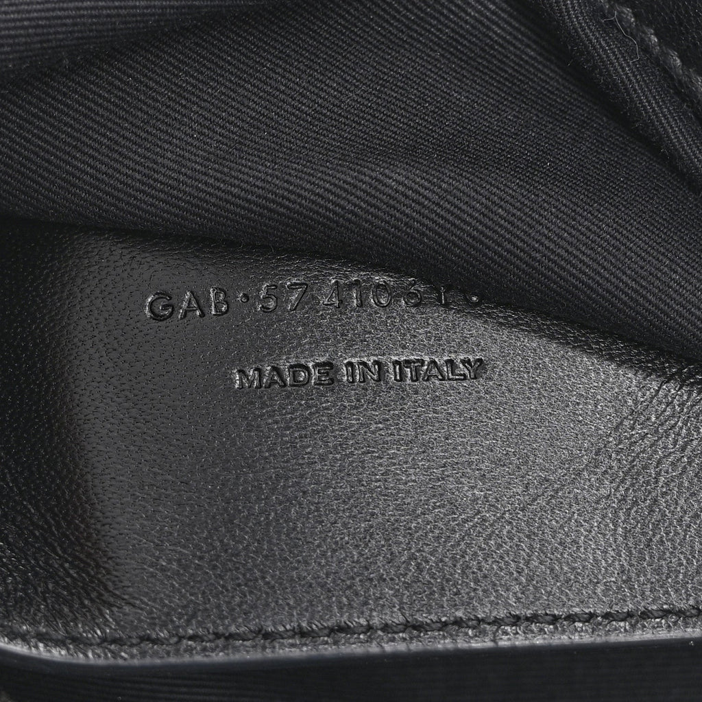 Calfskin Crocodile Embossed Medium West Hollywood Monogram Fold-Over Black