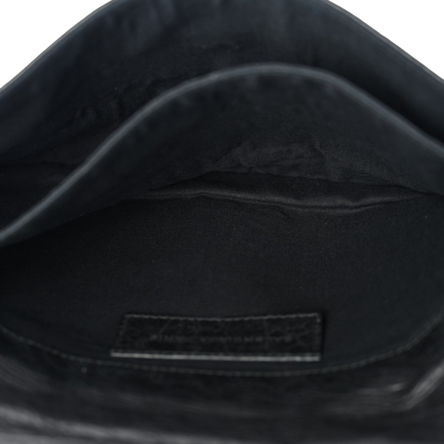 Agneau Giant 12 Silver Hardware Envelope Clutch Black