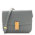 Liege Calfskin Medium Classic Box Flap Bag Storm