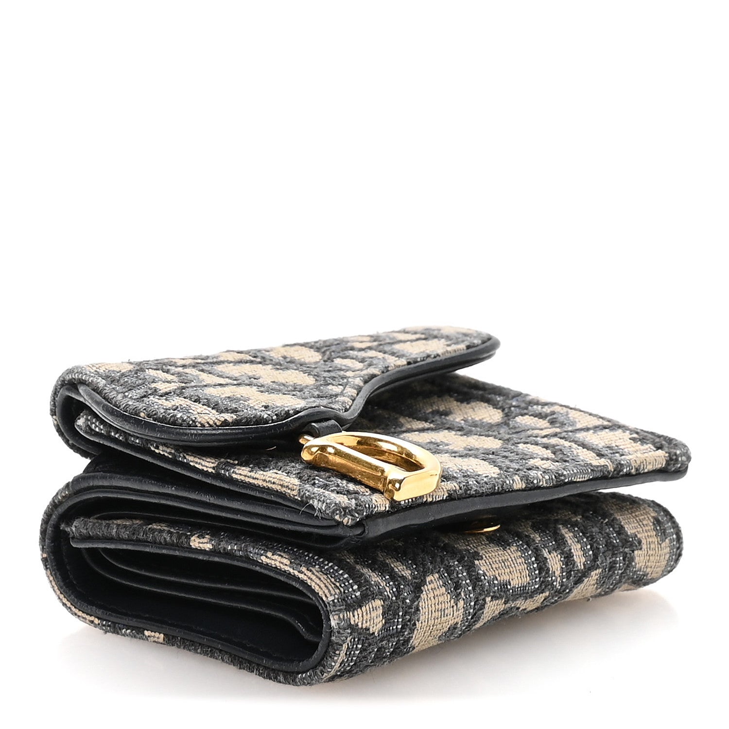 Oblique Saddle Lotus Wallet Blue