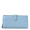 Nappa Intrecciato Continental Flap Wallet Light Blue