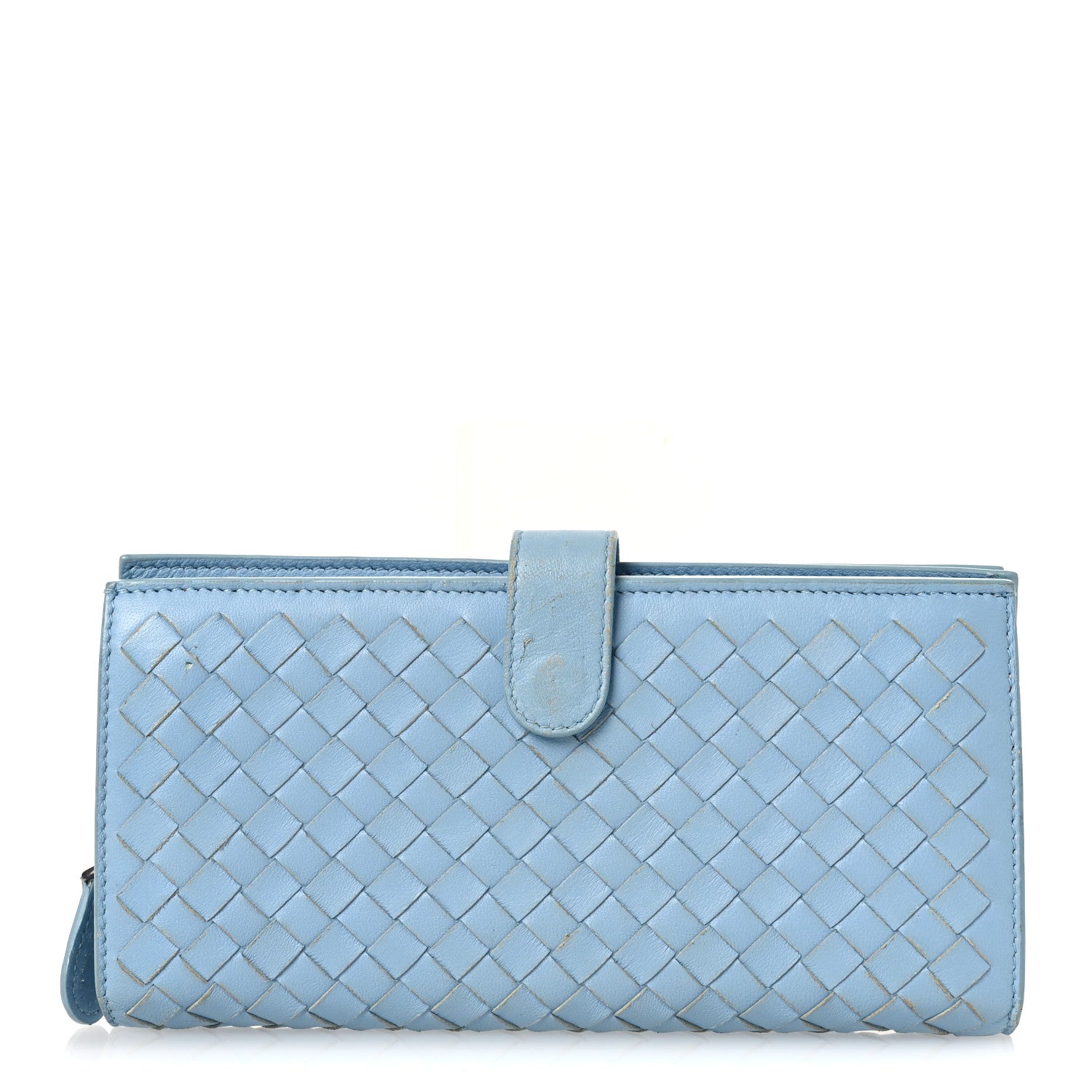 Nappa Intrecciato Continental Flap Wallet Light Blue