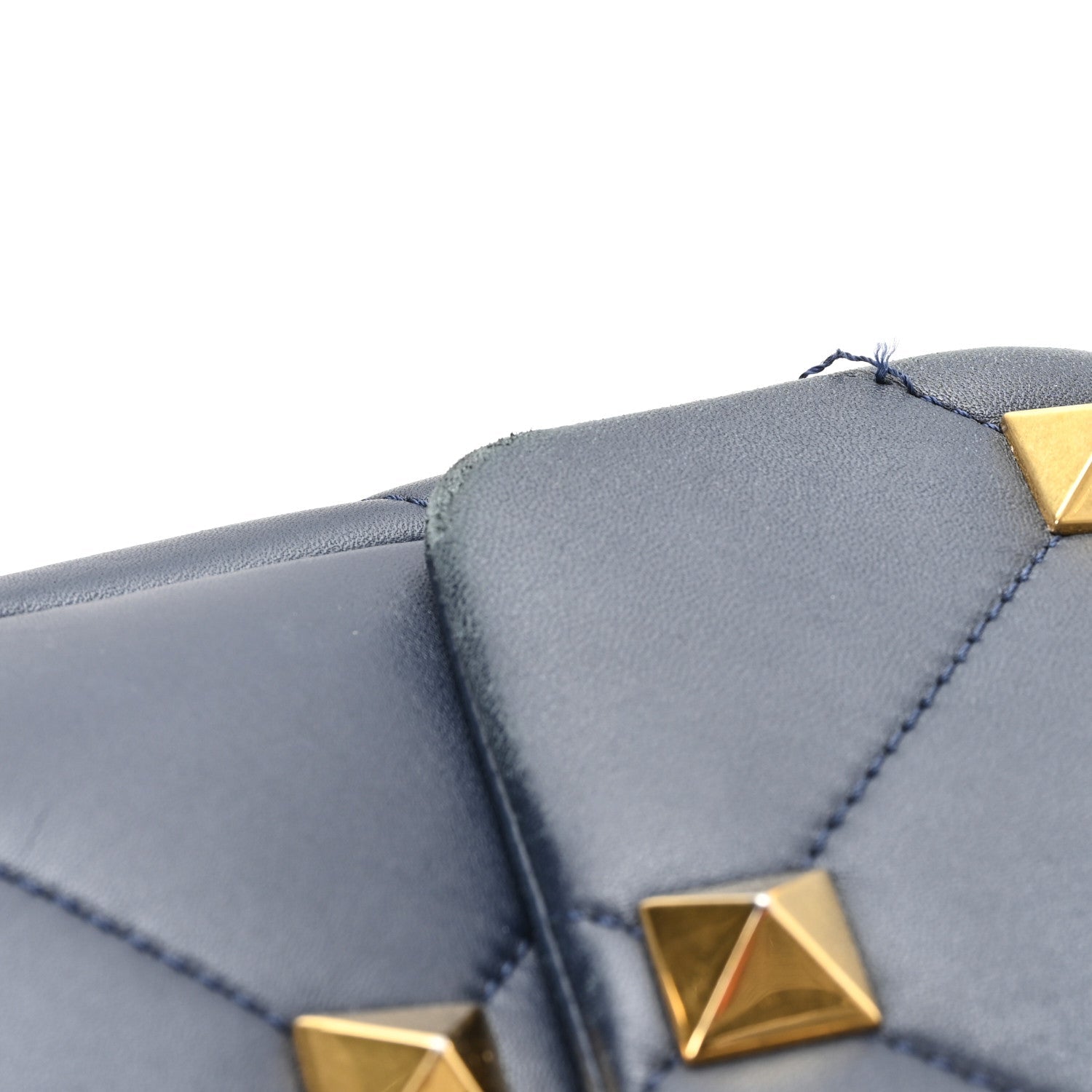 Nappa Large Roman Stud Shoulder Bag Marine