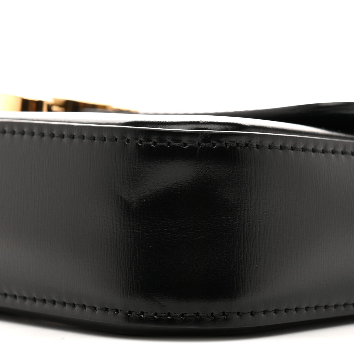 Shiny Calfskin Triomphe Chain Shoulder Bag Black