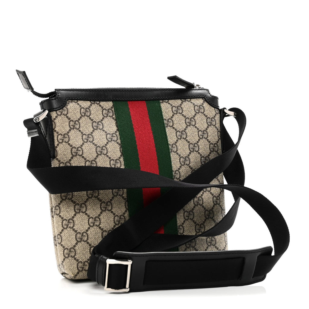 GG Supreme Monogram Web Messenger Bag Black