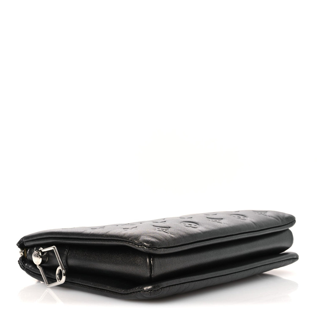Lambskin Embossed Monogram Coussin PM Anthracite