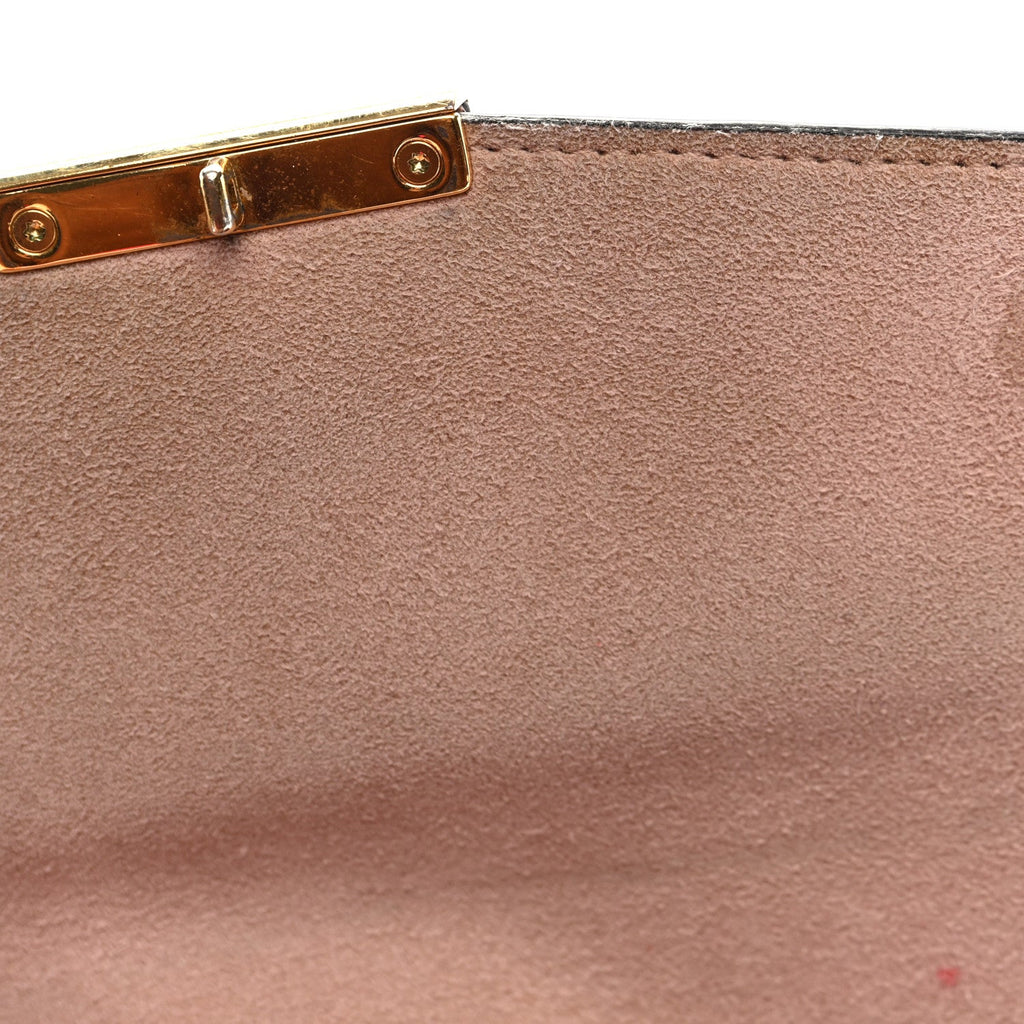 Damier Ebene Croisette Chain Wallet Magnolia