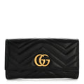 Calfskin Matelasse GG Marmont Continental Wallet Black