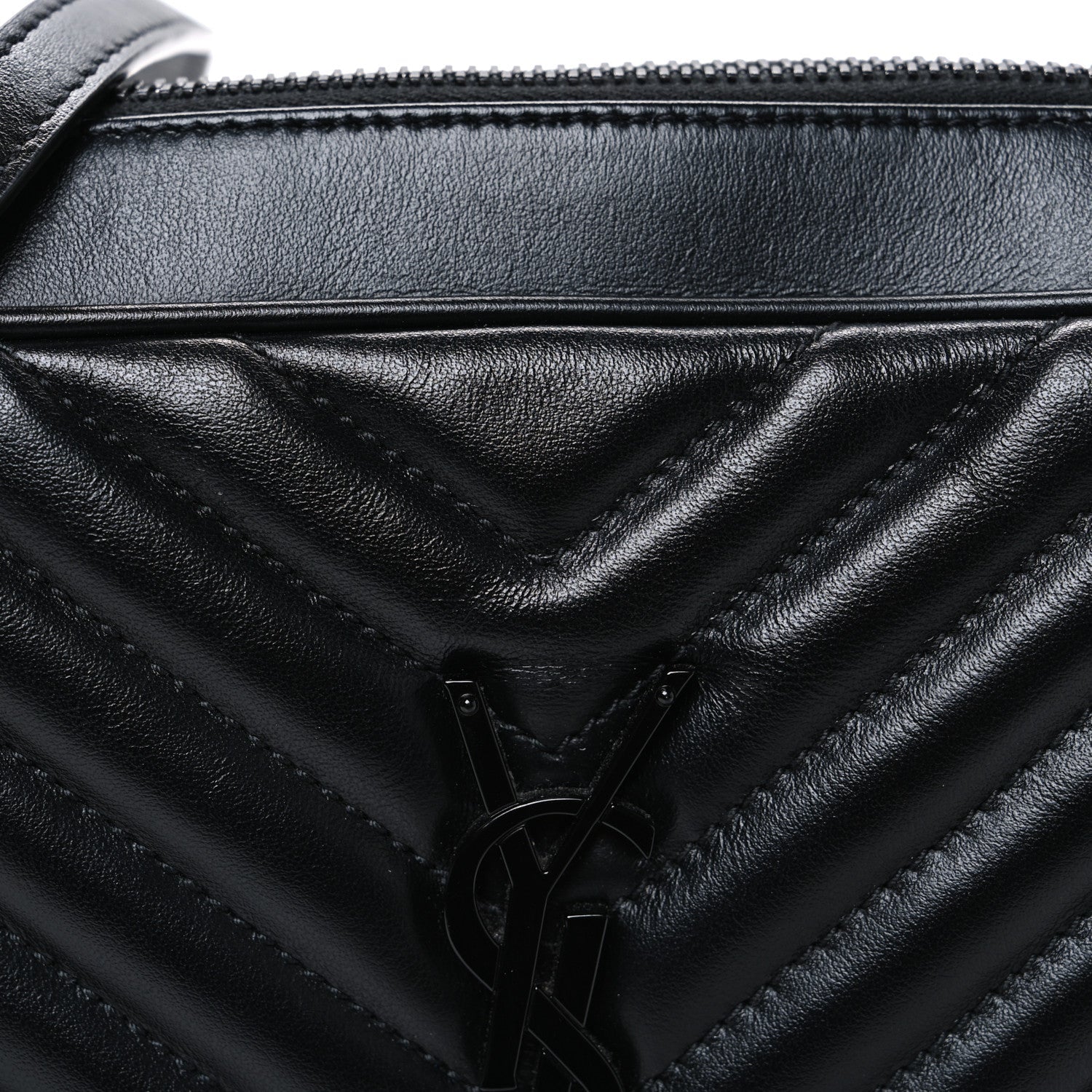 Calfskin Matelasse Monogram Monochrome Lou Camera Bag Black