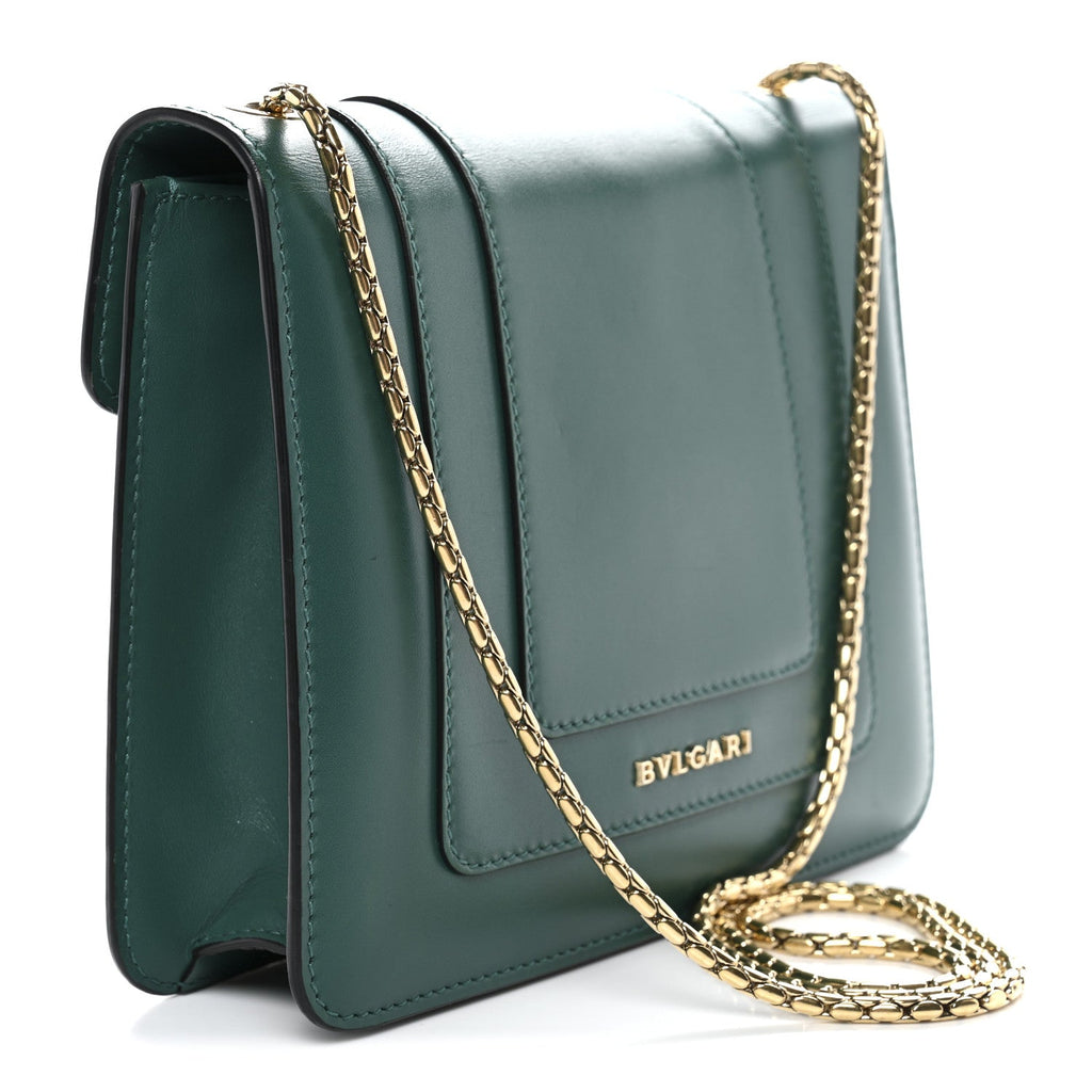 Calfskin Small Serpenti Forever Snake Strap Crossbody Bag Emerald Green