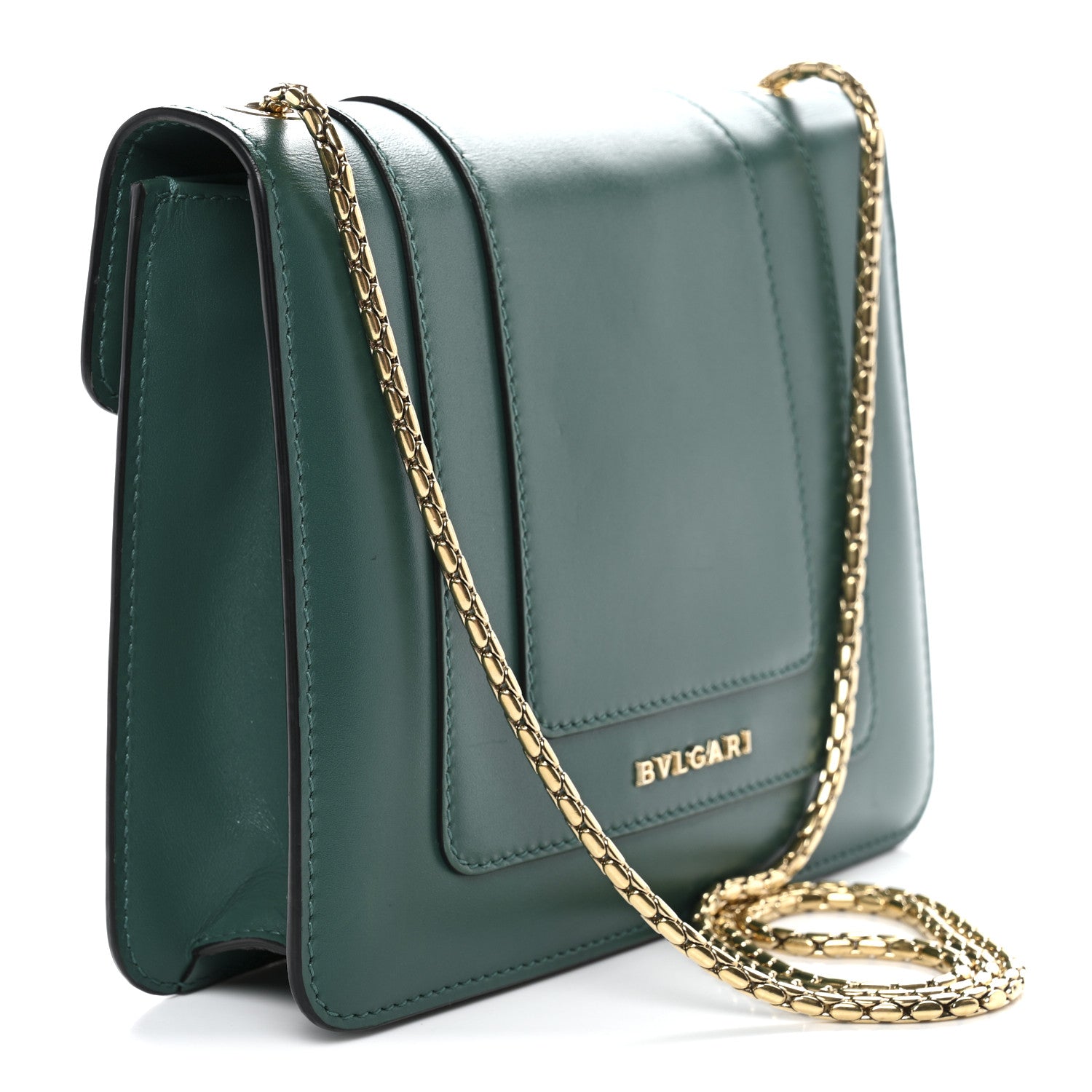 Calfskin Small Serpenti Forever Snake Strap Crossbody Bag Emerald Green
