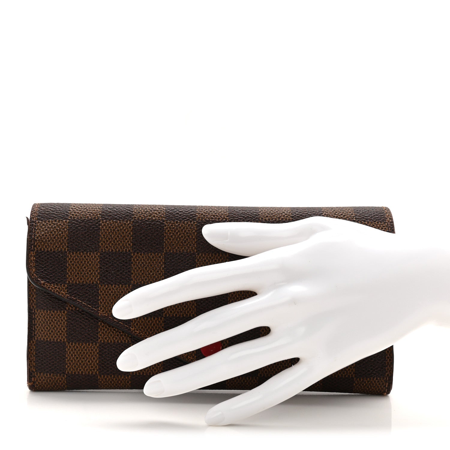 Damier Ebene Josephine Wallet Red