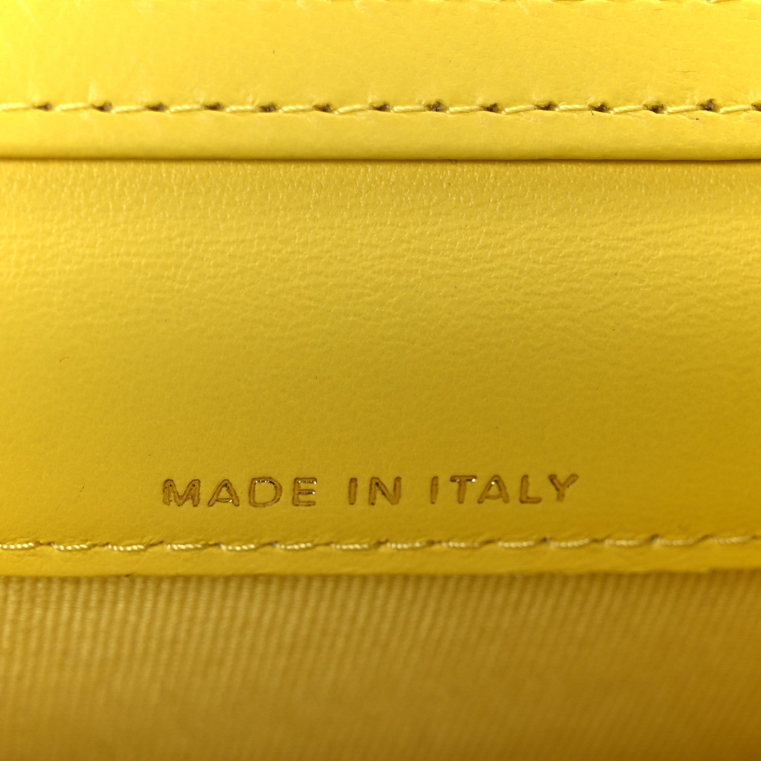 Lambskin Quilted Enamel Logo Flap  Holder On Chain Yellow
