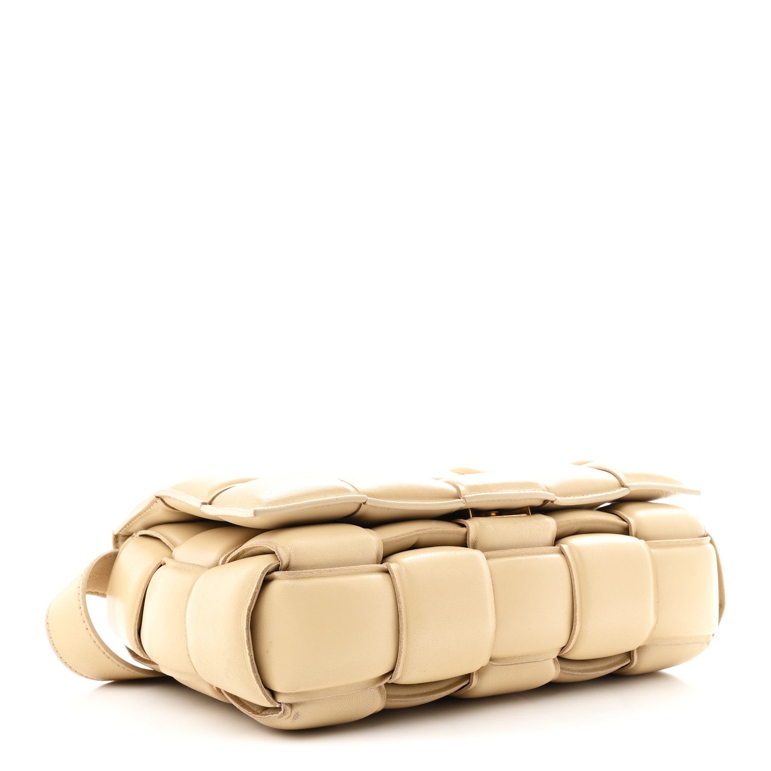 Nappa Maxi Intreccio Small Padded Cassette Crossbody Bag Porridge