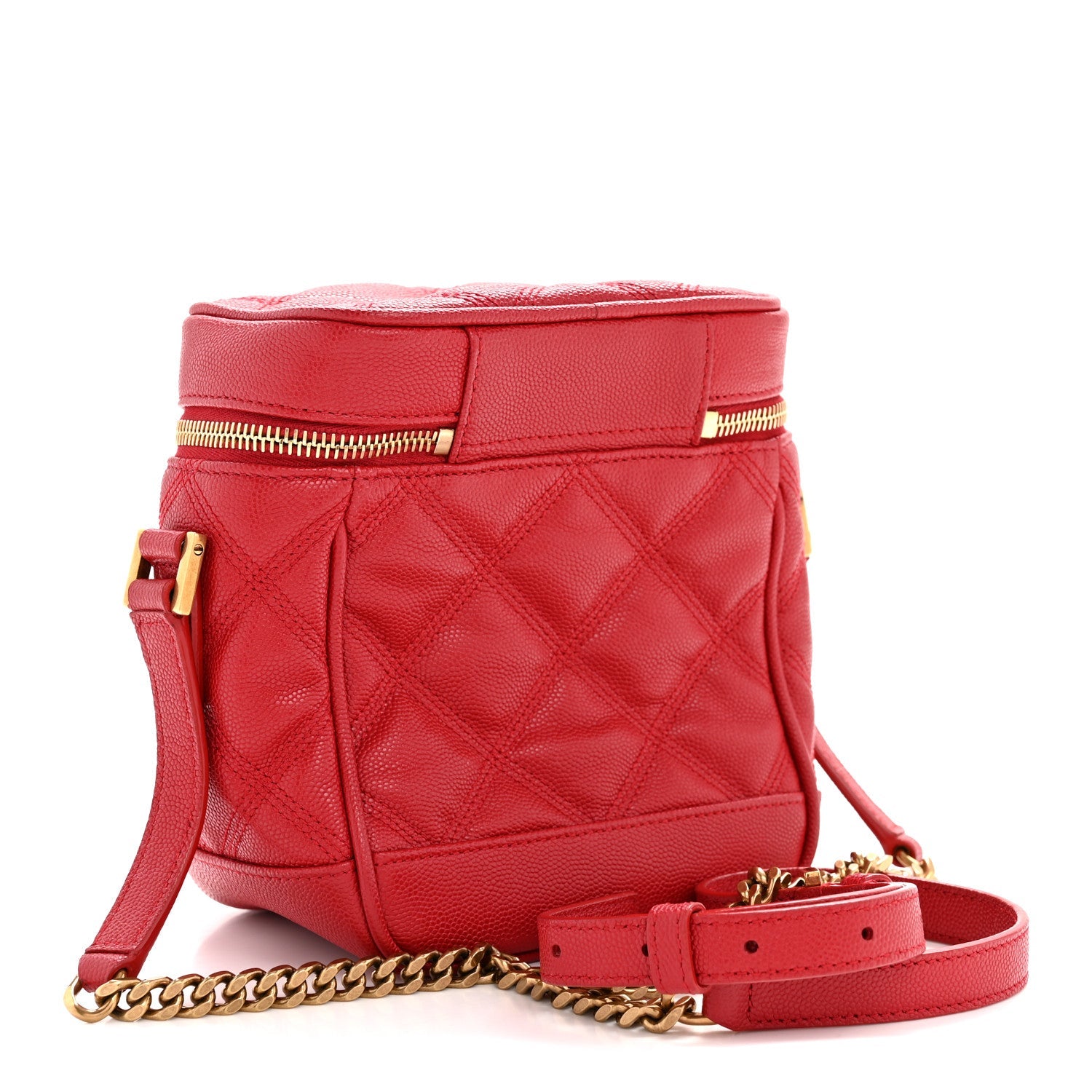 Grain de Poudre Quilted 80's Vanity Bag Rouge Eros