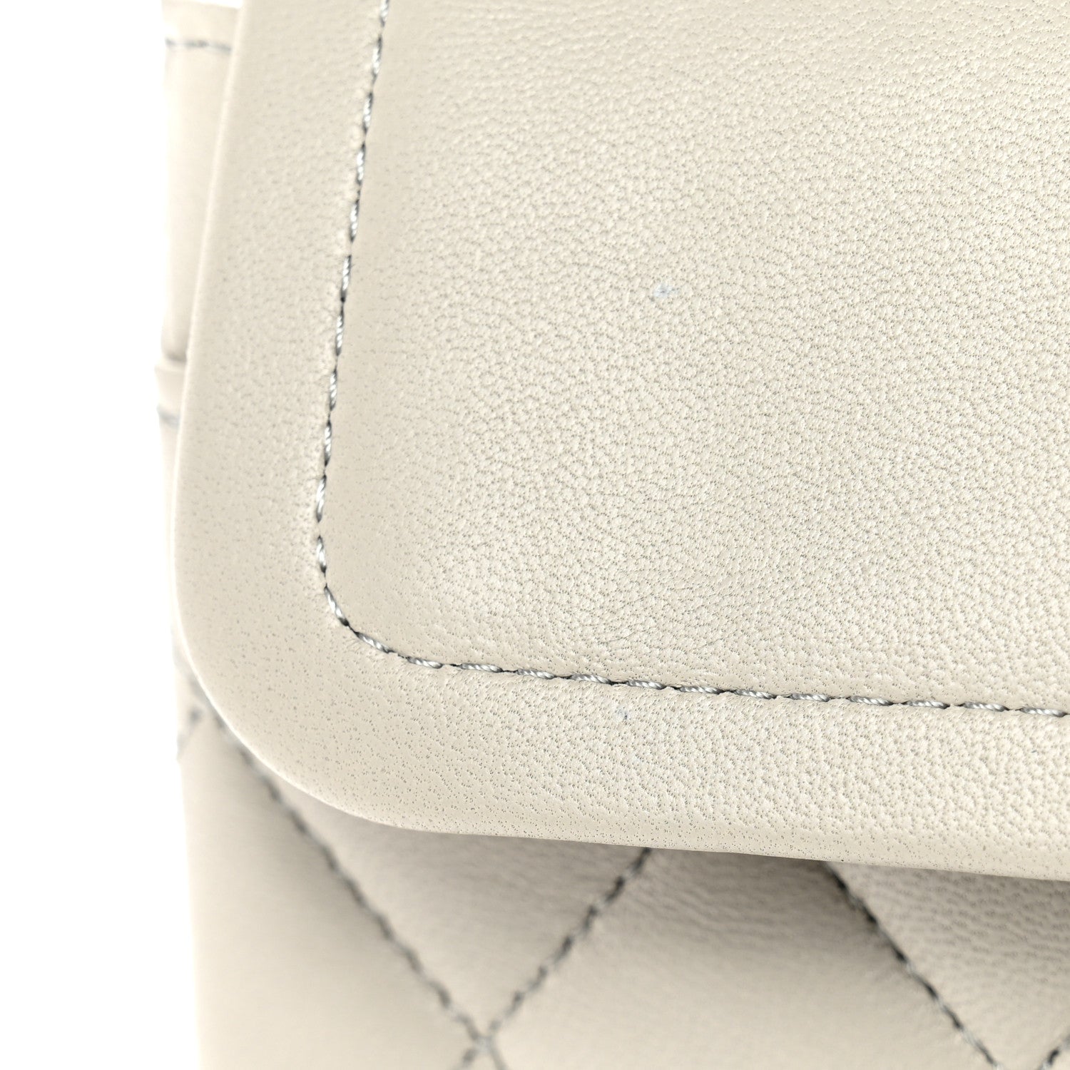 Lambskin Quilted Small Double Flap Grey
